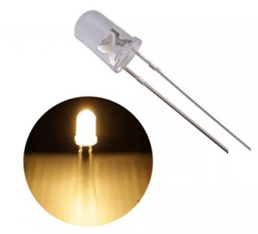 Led 5mm Redondo Branco Quente